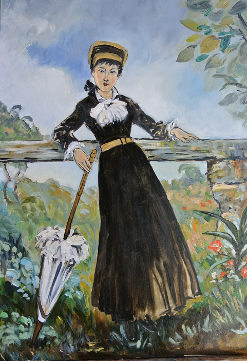 Copie d'apres atelier de Manet - Femme à l'ombrelle - peinture à l'huile sur toile