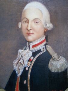 Portrait d'un soldat du roi, 18e siècle - Copie d'un portrait de famille