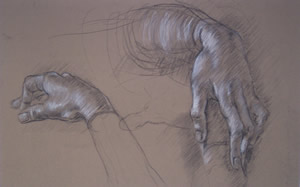 hands study - Interpretation from Leonardo da Vinci